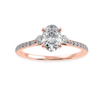 Load image into Gallery viewer, 50-Pointer Oval Cut Solitaire Diamond Accents Shank 18K Rose Gold Ring JL AU 1244R-A   Jewelove.US
