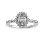 Load image into Gallery viewer, 70-Pointer Oval Cut Solitaire Halo Diamond Shank Platinum Ring JL PT 1252-B   Jewelove.US
