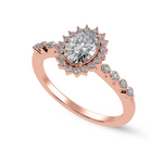 Load image into Gallery viewer, 50-Pointer Oval Cut Solitaire Halo Diamond Shank 18K Rose Gold Ring JL AU 1252R-A   Jewelove.US
