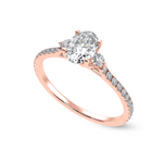 Load image into Gallery viewer, 50-Pointer Oval Cut Solitaire Diamond Accents Shank 18K Rose Gold Ring JL AU 1244R-A   Jewelove.US
