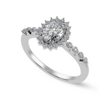 Load image into Gallery viewer, 70-Pointer Oval Cut Solitaire Halo Diamond Shank Platinum Ring JL PT 1252-B   Jewelove.US
