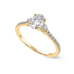 Load image into Gallery viewer, 50-Pointer Oval Cut Solitaire Diamond Accents Shank 18K Yellow Gold Ring JL AU 1244Y-A   Jewelove.US
