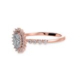 Load image into Gallery viewer, 50-Pointer Oval Cut Solitaire Halo Diamond Shank 18K Rose Gold Ring JL AU 1252R-A   Jewelove.US
