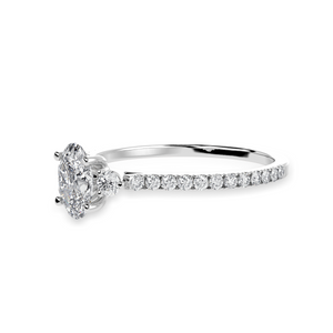 70-Pointer Oval Cut Solitaire Diamond Accents Shank Platinum Ring JL PT 1244-B   Jewelove.US