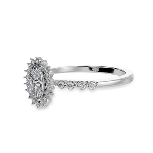 30-Pointer Oval Cut Solitaire Halo Diamond Shank Platinum Ring JL PT 1252   Jewelove.US