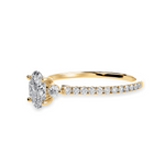 Load image into Gallery viewer, 30-Pointer Oval Cut Solitaire Diamond Accents Shank 18K Yellow Gold Ring JL AU 1244Y   Jewelove.US
