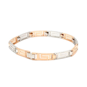 Platinum & Rose Gold Bracelet for Men JL PTB 1058