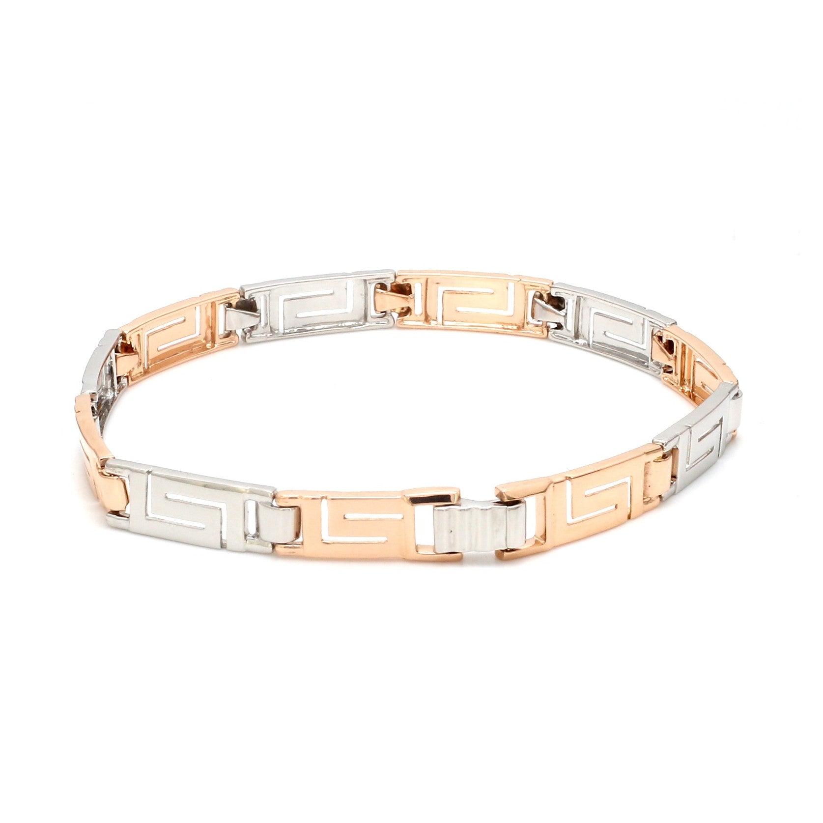 Platinum & Rose Gold Bracelet for Men JL PTB 1058