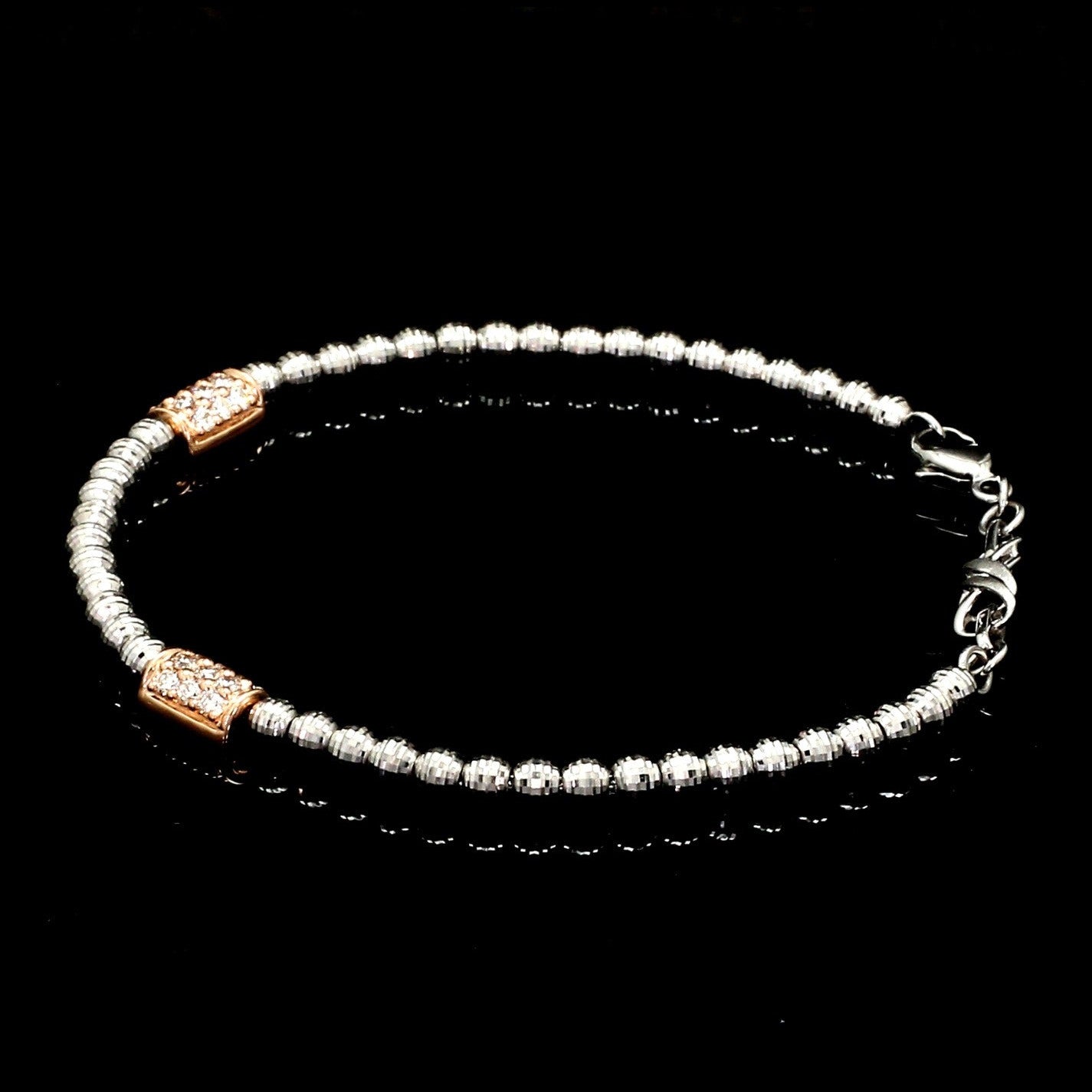 Platinum Evara Balls Bracelet with Rose Gold Fusion for Women JL PTB 760