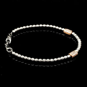 Platinum Evara Balls Bracelet with Rose Gold Fusion for Women JL PTB 760