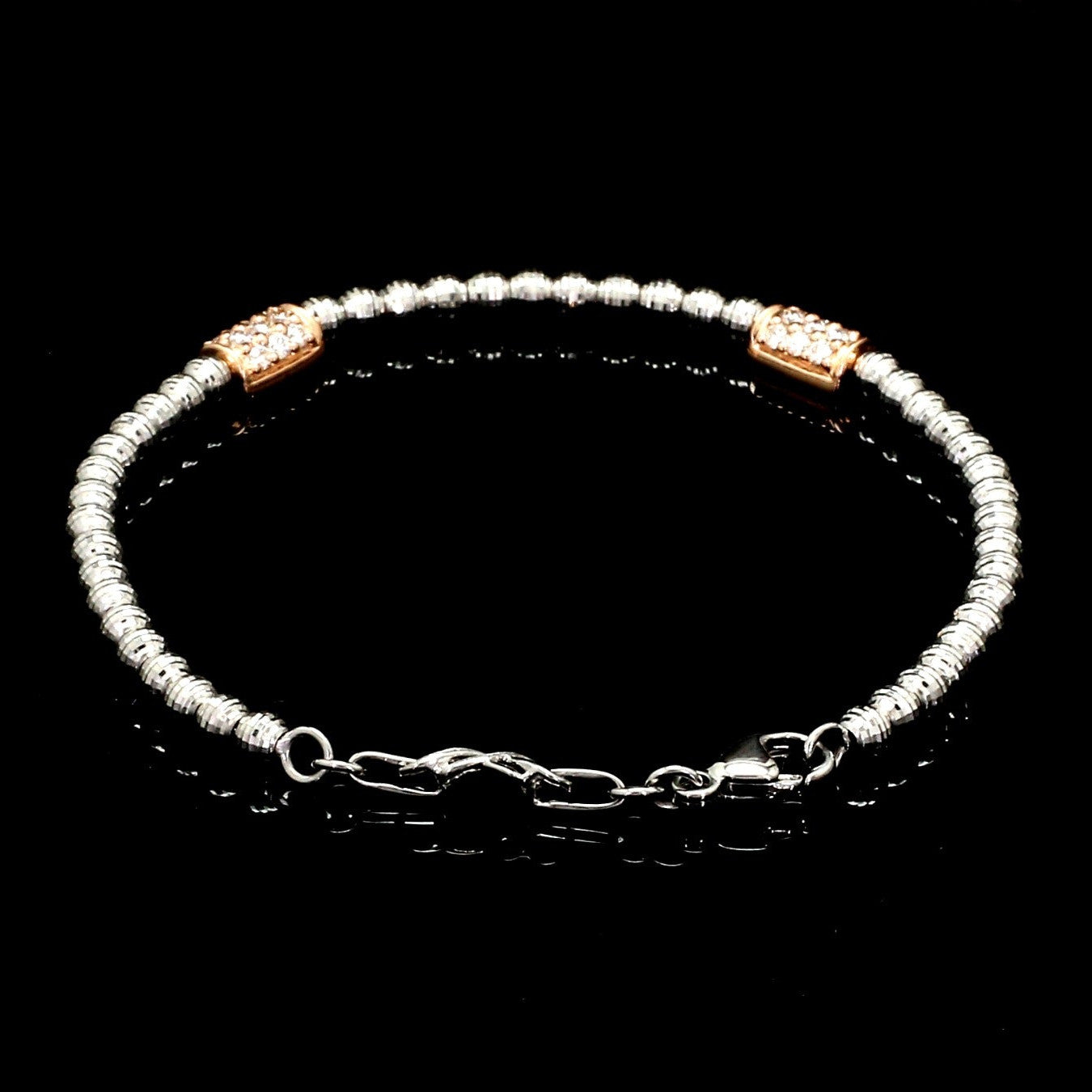 Platinum Evara Balls Bracelet with Rose Gold Fusion for Women JL PTB 760