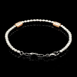 Platinum Evara Balls Bracelet with Rose Gold Fusion for Women JL PTB 760