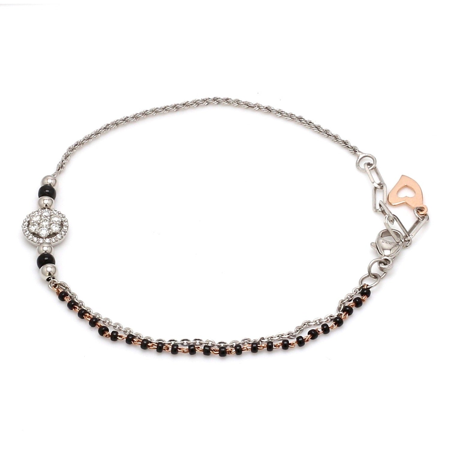 Platinum Rose Gold Mangalsutra Diamond Bracelet for Women JL PTB 1211