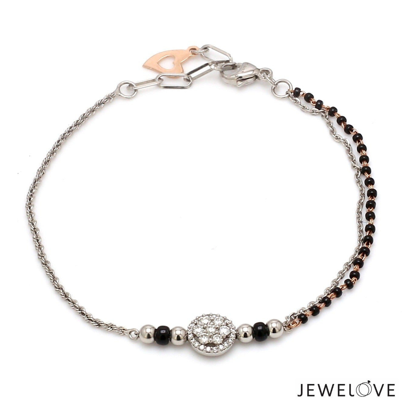 Platinum Rose Gold Mangalsutra Diamond Bracelet for Women JL PTB 1211