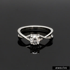 1-Carat Lab Grown Solitaire Platinum Twisted Shank Ring JL PT LG G 1351-B