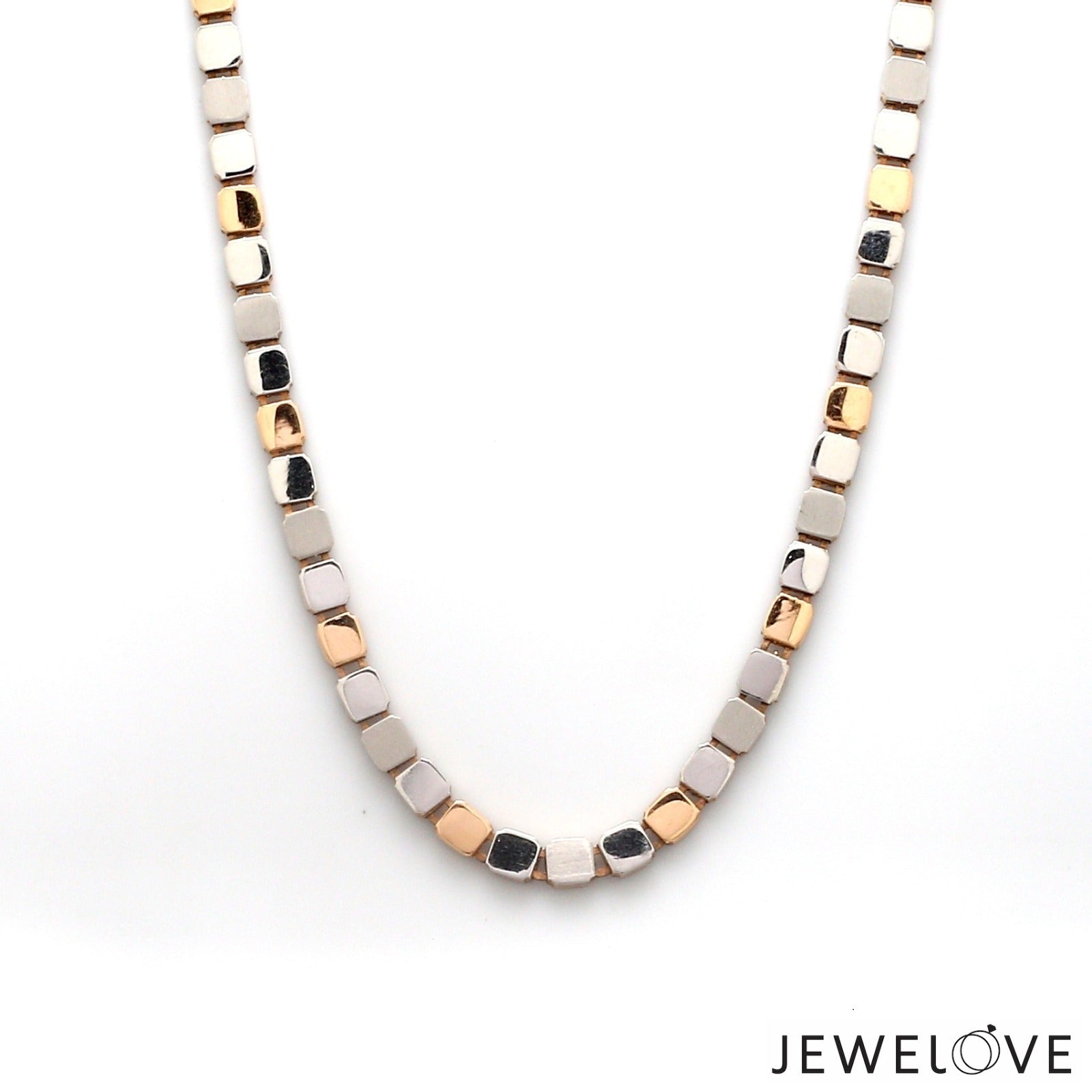 Platinum Rose Gold Chain with Matte & Hi-Polish for Men JL PT CH 1269   Jewelove.US