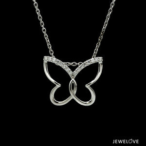 Platinum Butterfly Pendant with Diamonds for Women JL PT P 1241   Jewelove.US