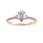 Load image into Gallery viewer, 30-Pointer Pear Cut Solitaire Diamond Accents Shank 18K Rose Gold Ring JL AU 1245R   Jewelove.US
