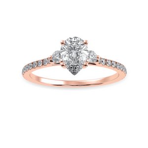 30-Pointer Pear Cut Solitaire Diamond Accents Shank 18K Rose Gold Ring JL AU 1245R   Jewelove.US