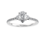 Load image into Gallery viewer, 30-Pointer Pear Cut Solitaire Diamond Accents Shank Platinum Ring JL PT 1245   Jewelove.US
