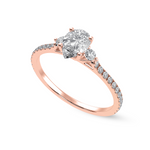 Load image into Gallery viewer, 30-Pointer Pear Cut Solitaire Diamond Accents Shank 18K Rose Gold Ring JL AU 1245R   Jewelove.US
