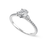 Load image into Gallery viewer, 30-Pointer Pear Cut Solitaire Diamond Accents Shank Platinum Ring JL PT 1245   Jewelove.US
