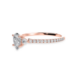 Load image into Gallery viewer, 30-Pointer Pear Cut Solitaire Diamond Accents Shank 18K Rose Gold Ring JL AU 1245R   Jewelove.US
