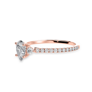 30-Pointer Pear Cut Solitaire Diamond Accents Shank 18K Rose Gold Ring JL AU 1245R   Jewelove.US