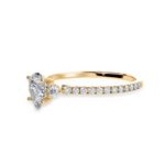 Load image into Gallery viewer, 30-Pointer Pear Cut Solitaire Diamond Accents Shank 18K Yellow Gold Ring JL AU 1245Y   Jewelove.US
