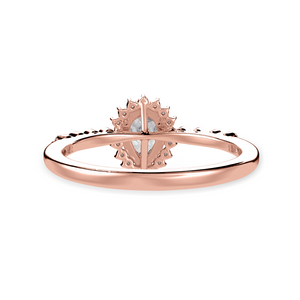 50-Pointer Pear Cut Solitaire Halo Diamond 18K Rose Gold Ring JL AU 1253R-A   Jewelove.US