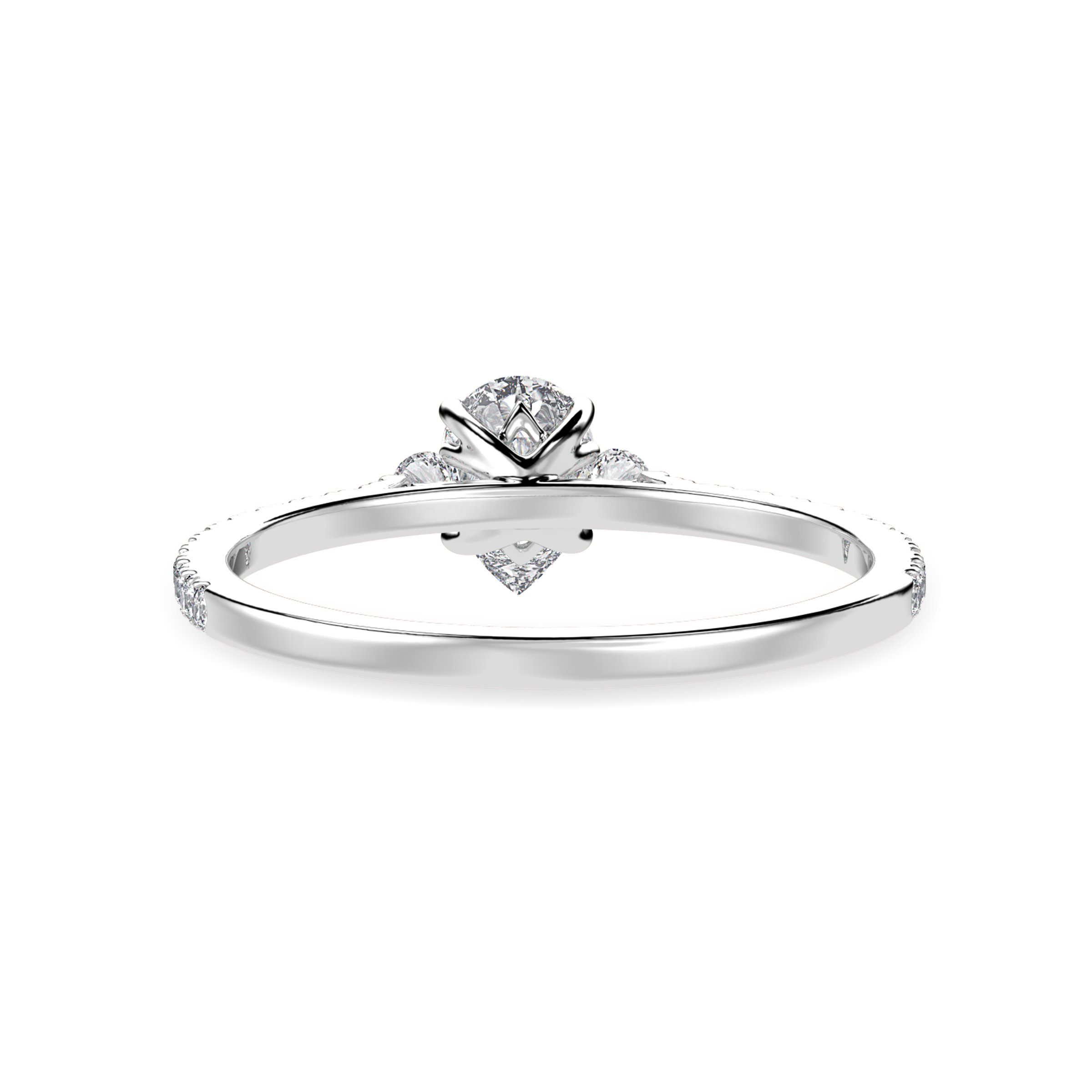 30-Pointer Pear Cut Solitaire Diamond Accents Shank Platinum Ring JL PT 1245   Jewelove.US