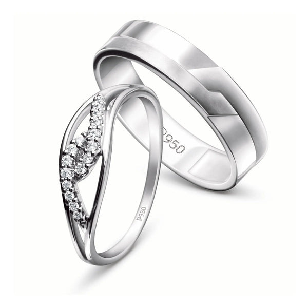 2pcs Diamond Shaped Cubic Zirconia Couple Rings, Ideal Gift For Both Men  And Women, Suitable For Daily Wear | SHEIN USA