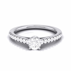 Platinum Diamond Halo Solitaire Engagement Ring JL PT R-55   Jewelove.US