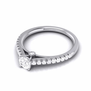 Platinum Diamond Halo Solitaire Engagement Ring JL PT R-55   Jewelove.US