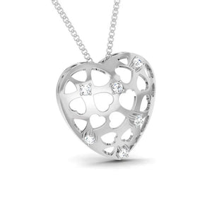 Platinum Heart Pendant with Diamonds JL PT P 8184   Jewelove.US