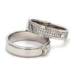 Load image into Gallery viewer, Platinum Love Bands with Sparkling Diamonds JL PT 622
