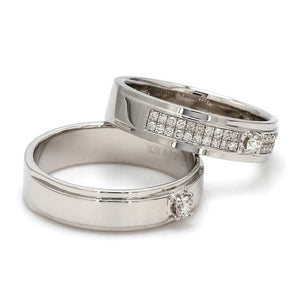 Platinum Love Bands with Sparkling Diamonds JL PT 622