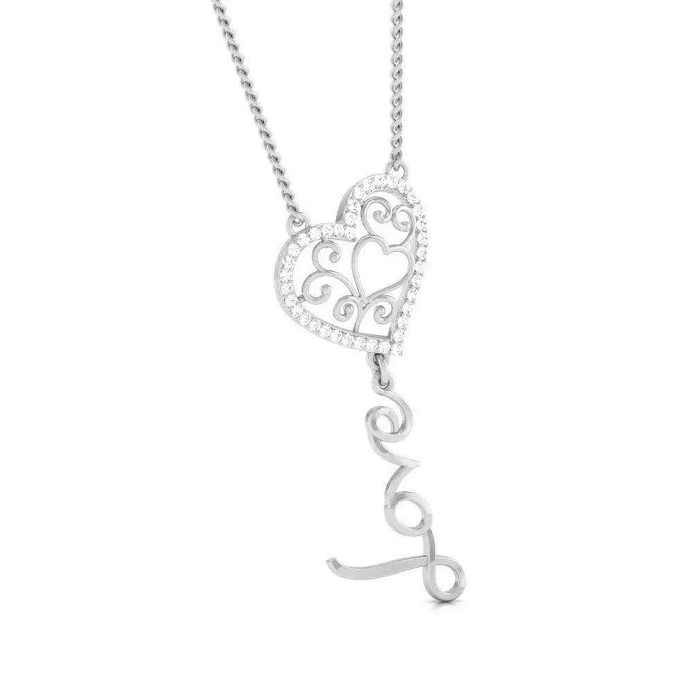 Platinum Love Heart Pendant with Diamonds JL PT P 8085   Jewelove.US