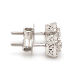 Load image into Gallery viewer, Platinum Solitaire Square Halo Earrings JL PTE 325   Jewelove.US
