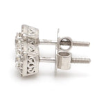 Load image into Gallery viewer, Platinum Solitaire Square Halo Earrings JL PTE 325   Jewelove.US
