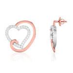 Load image into Gallery viewer, Platinum &amp; Rose Gold Heart Earring with Diamonds JL PT E 8088   Jewelove.US
