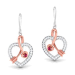 Load image into Gallery viewer, Platinum &amp; Rose Gold Hearts &amp; Diamonds Pendant Set JL PT P 8064   Jewelove.US
