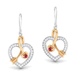 Load image into Gallery viewer, Platinum &amp; Rose Gold Hearts &amp; Diamonds Pendant Set JL PT P 8064   Jewelove.US
