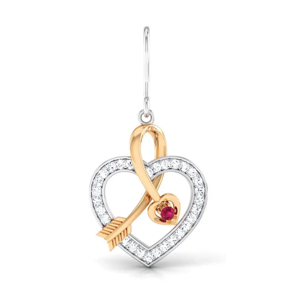 Platinum & Rose Gold Hearts & Diamonds Pendant Set JL PT P 8064   Jewelove.US