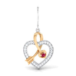 Load image into Gallery viewer, Platinum &amp; Rose Gold Hearts &amp; Diamonds Pendant Set JL PT P 8064   Jewelove.US
