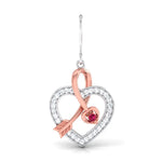 Load image into Gallery viewer, Platinum &amp; Rose Gold Hearts &amp; Diamonds Pendant Set JL PT P 8064   Jewelove.US
