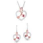 Load image into Gallery viewer, Platinum &amp; Rose Gold Hearts &amp; Diamonds Pendant Set JL PT P 8064  Rose-Gold-SI-IJ Jewelove.US
