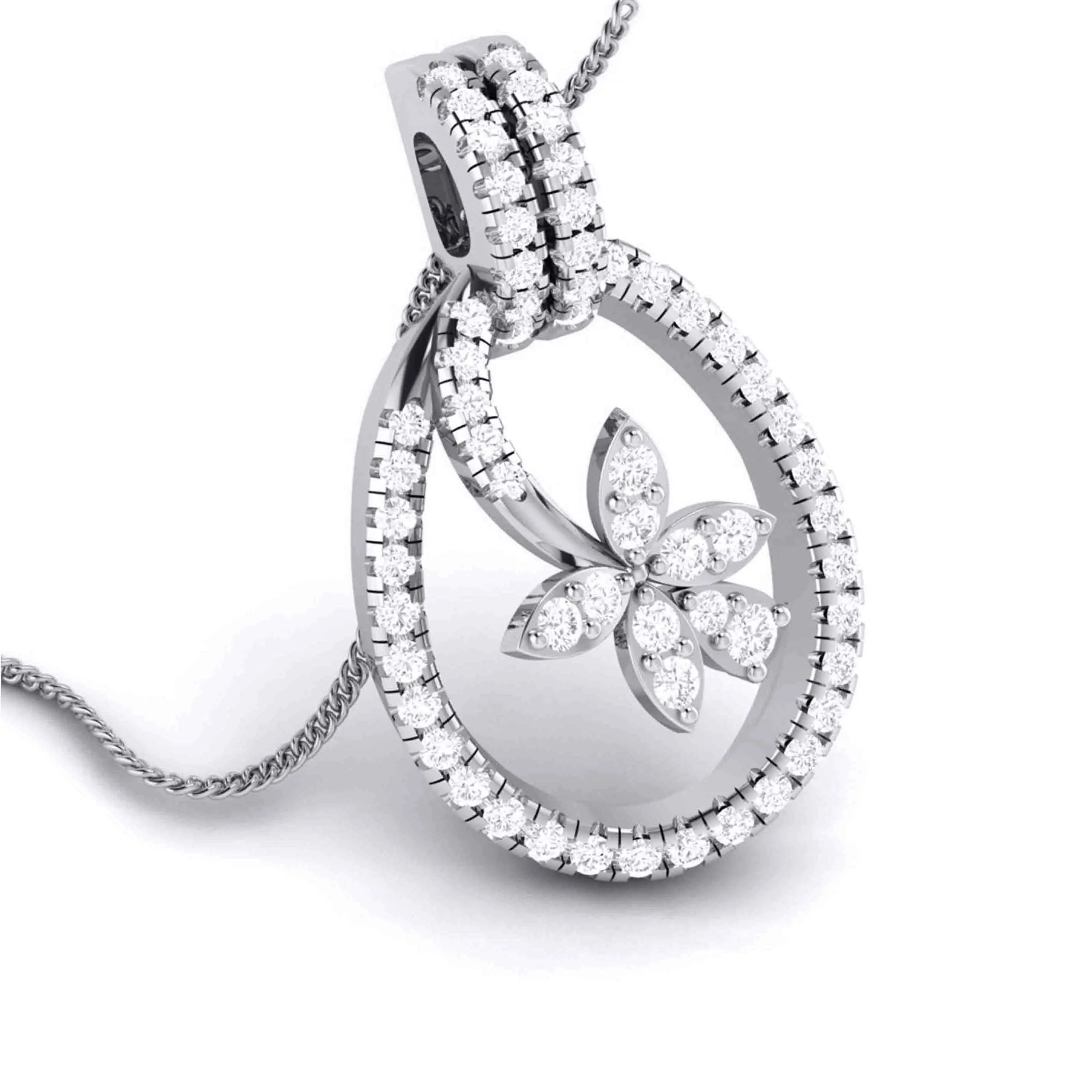 Platinum with Diamond Pendant Set JL PT P 8  Pendant Jewelove.US