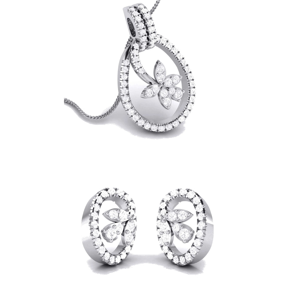 Platinum with Diamond Pendant Set JL PT P 8  Pendant-Set Jewelove.US