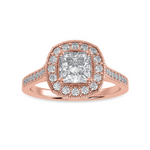 Load image into Gallery viewer, 30-Pointer Princess Cut Solitaire Halo Diamond Shank 18K Rose Gold Ring JL AU 1331R   Jewelove.US
